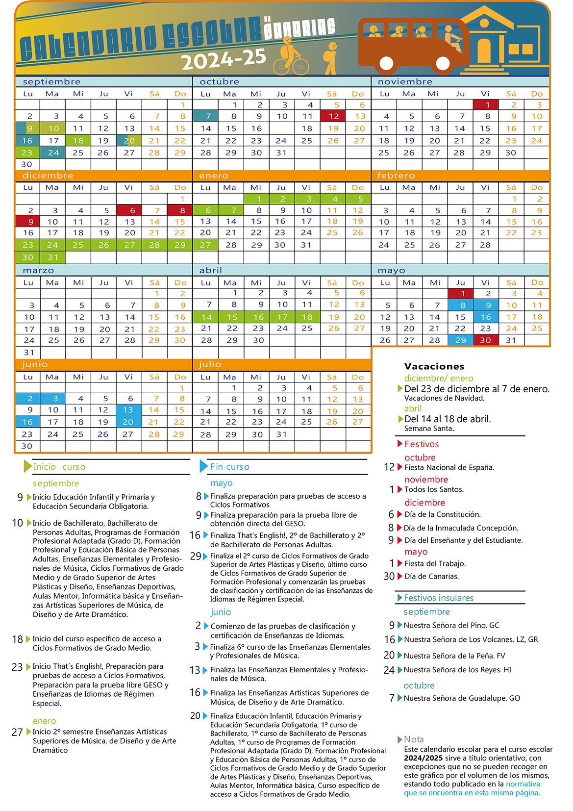 calendario escolar canarias 2024 2025