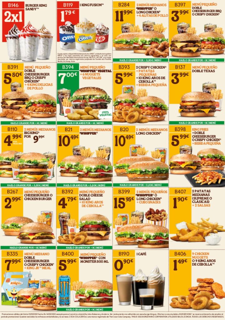 ofertas burger king canarias