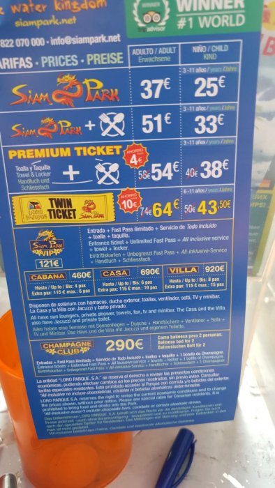 siam park fast pass vale la pena