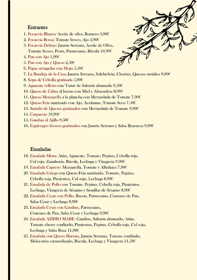addio mare telde restaurante italiano y menu